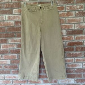 Oat New York High Rise Wide Leg Crop Pants Khaki Beige Women’s 8 / 29
